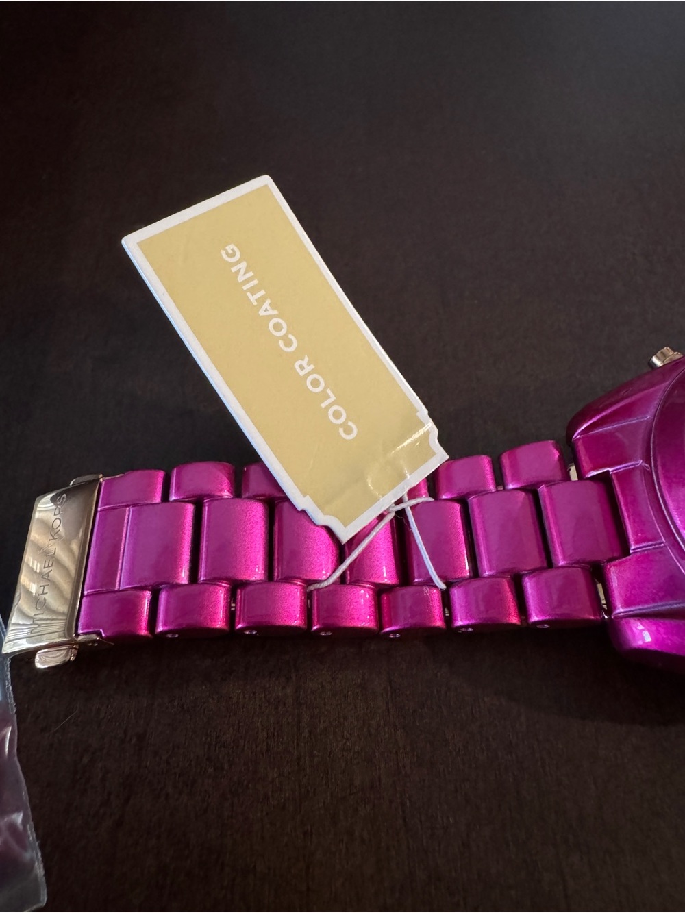 Michael Kors Fuchsia/Pink Women's Chronograph Bracelet Watch with Gold Accents - Picture 2 of 5